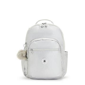 Kipling Seoul Large Metallic 15" Backpack Laptopväska Vita | SE 1559NW